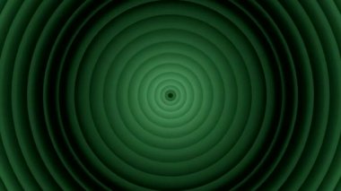 Dairesel radyal hipnotik arka plan, bir nokta etrafında daireler çiziyor. Tasarım. Siyah arkaplan üzerinde daireler hareket ediyor