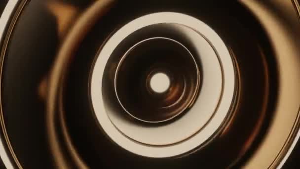 Анотація Пульсуюча Рідка Речовина Дизайн Кільцеподібні Пульсуючі Металеві Кола — стокове відео