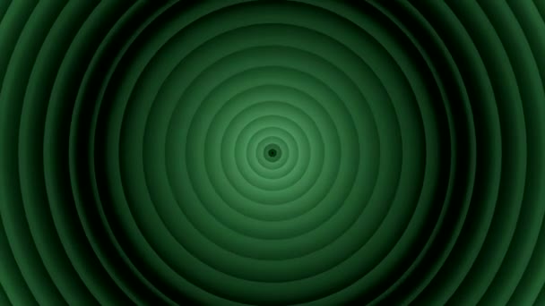 円形の放射線催眠の背景は 無限に1つの点の周りに円を広げています デザイン 黒い背景に円を移動する — ストック動画
