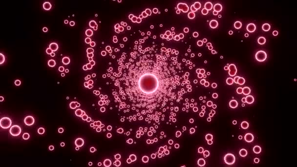 Arrière Plan Noir Design Des Cercles Violets Rouges Lumineux Dans — Video