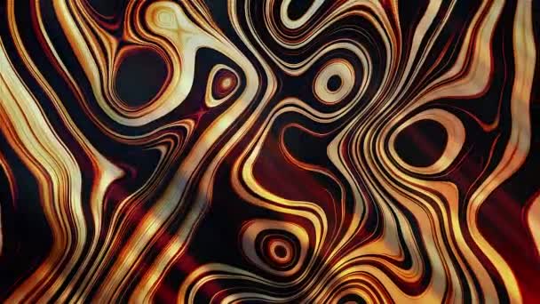 Orange Shapes Transforming Black Background Motion Colorful Stains Flowing Liquid — Stock Video