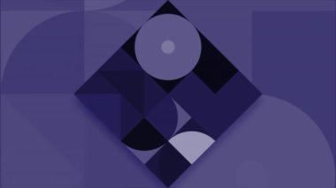 Parlak renkli soyutlama. Hareket. Hareket eden ve renk değiştiren animasyondaki çeşitli küçük geometrik şekiller. Yüksek kalite 4k görüntü