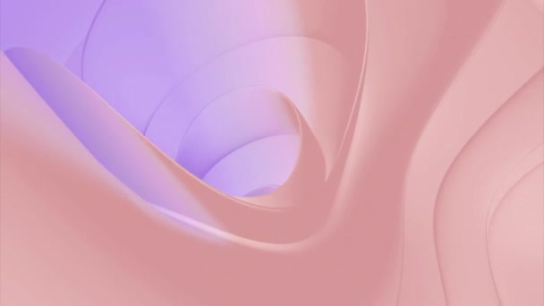 Abstract Hole Light Pink Beige Tunnel Design Corridor Bended Beautiful — Stock Video