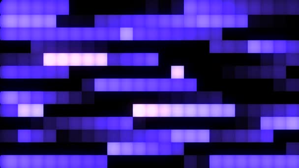 Темный Фон Состоящий Скворечников Разноцветных Маленьких Скворечников Виде Пикселей Движущихся — стоковое видео