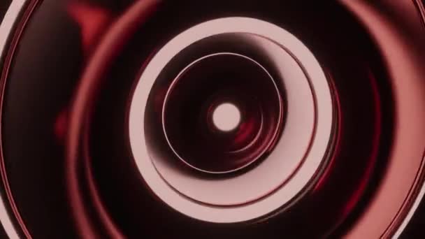 Abstrakte Pulsierende Flüssige Mischsubstanz Design Ringförmige Pulsierende Metallische Kreise — Stockvideo