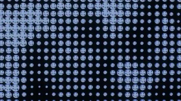 Концерт Крошечных Круглых Элементов Черном Фоне Дизайн Панель Светодиодными Лампочками — стоковое видео