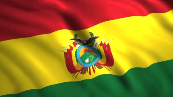 Vlajka Bolívie Motion Red Žlutá Zelená Jsou Národním Symbolem Země — Stock video