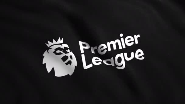 Schwarzer Hintergrund Bewegung Das Weiße Symbol Der Premier League Aus — Stockvideo