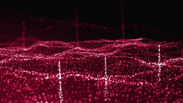 Fond Rouge Orangé Motion Des Petites Particules Brillantes Brillantes Volent — Video