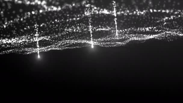 Nuage Monochrome Massif Minuscules Particules Brillantes Formant Champ Infini Étoiles — Video