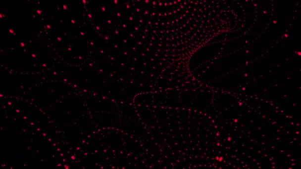 Abstrakte Glühende Faserlinien Gleicher Größe Winzige Punkte Design Gebogene Reihen — Stockvideo