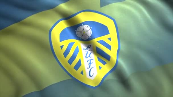 Symbol Leeds United Motion Emblemat Angielski Klub Piłkarski Siedzibą Mieście — Wideo stockowe