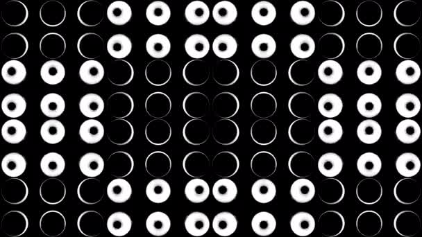 Patrón Gráfico Blanco Negro Con Efecto Estroboscópico Hipnótico Diseño Bombillas — Vídeos de Stock