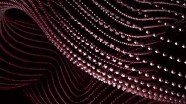 Parlak döngü. Tasarım. Animasyon sırasında yuvarlaklardan oluşan büyük bir döngünün farklı yönlerde hareket ettiği ve renk değiştirdiği siyah bir arkaplan. Yüksek kalite 4k görüntü