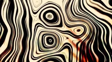 Kıvrımlı çizgilerin sıvı psikedelik deseni. Hareket. Kıvrımlı çizgilerle hareket eden sıvı desen. Noktalar ve kıvrımlı çizgiler hayal gördüren şekillerde hareket eder. 
