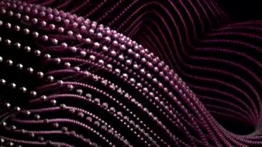 Parlak döngü. Tasarım. Animasyon sırasında yuvarlaklardan oluşan büyük bir döngünün farklı yönlerde hareket ettiği ve renk değiştirdiği siyah bir arkaplan. Yüksek kalite 4k görüntü