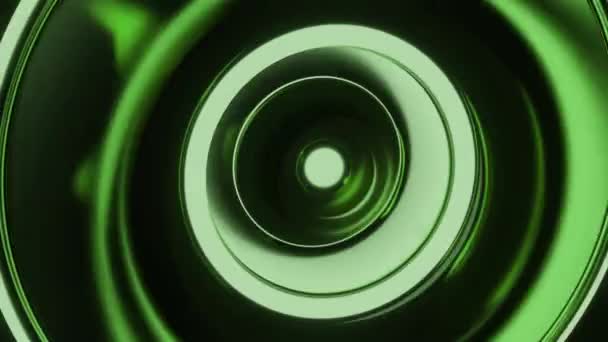 Groene Tunnel Design Bright Computer Graphics Waarin Een Grote Lus — Stockvideo