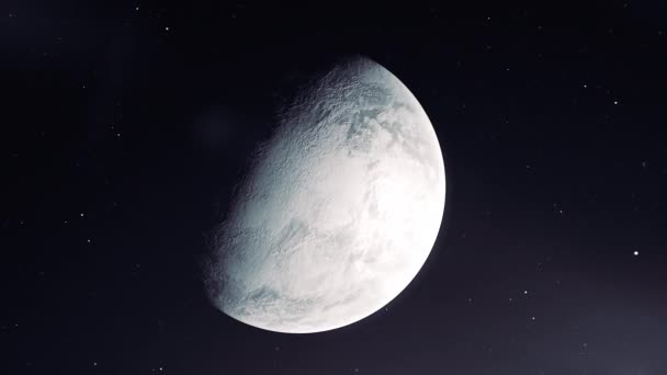 Obrót Księżyca Różnych Fazach Szczegółową Powierzchnią Wniosek Zewnętrzne Ciemne Tło — Wideo stockowe