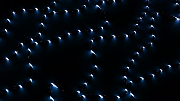 Чорний Фон Дизайн Яскраві Сині Лінії Світла Поширюються Всьому Кадру — стокове відео