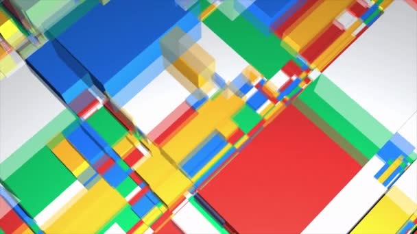 Colorful Cubes Diagram Motion Abstract City Plan Colorful Cubes Projection — Stock Video