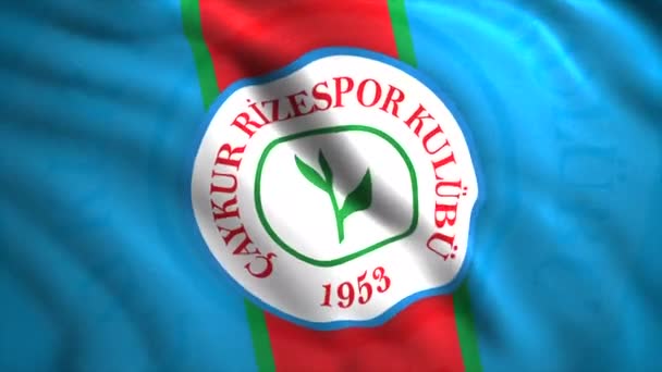 Caykur Rizespor Kulubu Macha Flagą Logo Wniosek Turecki Godło Zawodowe — Wideo stockowe