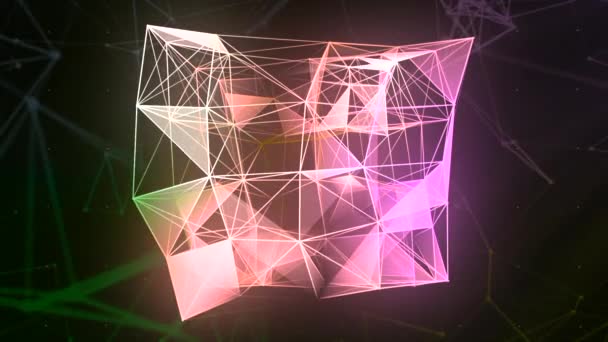 Omvandla Polygonal Komplex Form Digitalt Utrymme Rörelse Artificiell Intelligens Utforskar — Stockvideo
