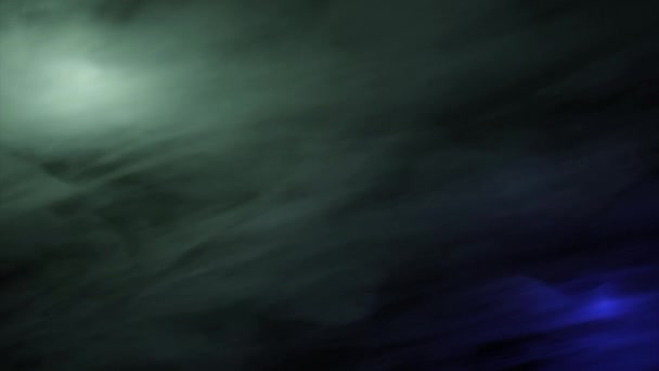 Αφηρημένο Σουρεαλιστικό Φόντο Πράσινα Και Μπλε Σύννεφα Σχέδιο Νύχτα Ρεαλιστικός — Αρχείο Βίντεο