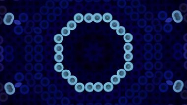 Led efektli, yanıp sönen noktalı bir çiçek. Medya. Arkaplanda yanıp sönen desenler ve ortada çiçekler var. Noktalar yanıp sönüyor Elektronik desen yaratıyor.