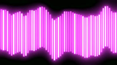 Müzik tarzında hareket eden renkli çizgiler. Tasarım. Siyah arkaplandaki renkli çizgilerin ses dalgaları. Hareketli dalga çizgileri olan güzel müzik şeridi. 