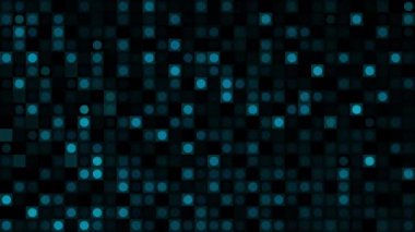 Işıldayan disko kareleri olan bir arka plan. Hareket. Siyah arka planda parıldayan retro kareler. Yanıp sönen renkli kareli Retro disko. 