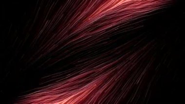Siyah arkaplanda paralel enerji akışı. Hareket. Enerji iplikleri parlak akıntıda hareket eder. Enerji boşluğunda sirrus çizgilerinin akışı. 