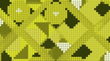 Hareket eden piksellerin geometrik deseni. Hareket. Hareket eden geometrik şekilli pikselli animasyon. Piksel ve şekil desenli renkli animasyon.