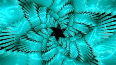Üç boyutlu katmanlar yıldız şeklinde hareket eder. Hareket. Katmanlar merkezde virajlarla spiral şeklinde hareket eder. Hipnotik efektli, voluminöz sıvı dokusuyla yıldız şeklinde spiral.. 