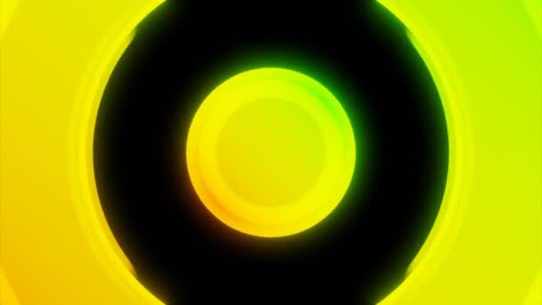 Пульсирующий Круг Кольцами Дизайн Вибрирующий Трехмерный Круг Волновым Эффектом Яркий — стоковое видео