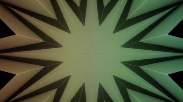 Padrão Caleidoscópico Ornamental Com Estrelas Psicodélicas Laço Sem Costura Desenho — Vídeo de Stock
