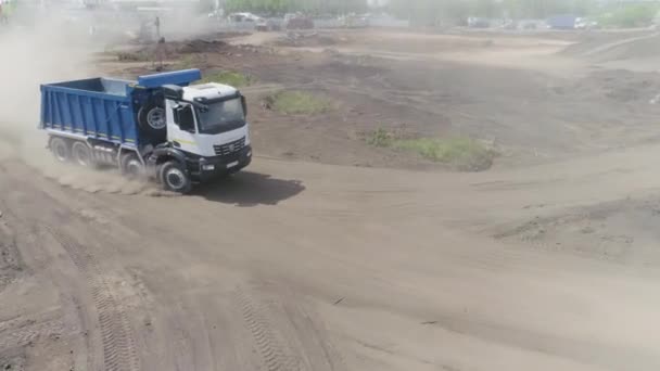 Ekaterinbourg Russie Août 2021 Vue Dessus Camion Benne Mobile Sur — Video