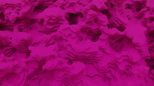 摘要明亮的粉红相变液体表面在吹着的风下 不同寻常的质感 无缝循环 — 图库视频影像