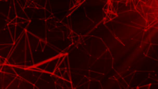 Animation futuriste avec triangles lumineux au ralenti, boucle transparente. Motion. Plexus volant silhouettes futuristes triangulaires 