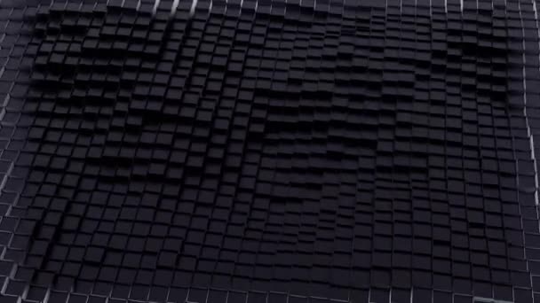 黑白变换平方曲面 平方瓷砖异乎寻常的纺丝质感 无缝循环 — 图库视频影像