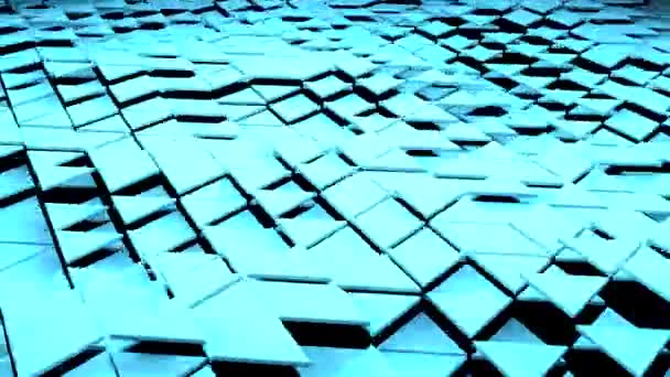 三角背景 抽象背景 无缝循环 蓝色瓷砖的变形表面 — 图库视频影像