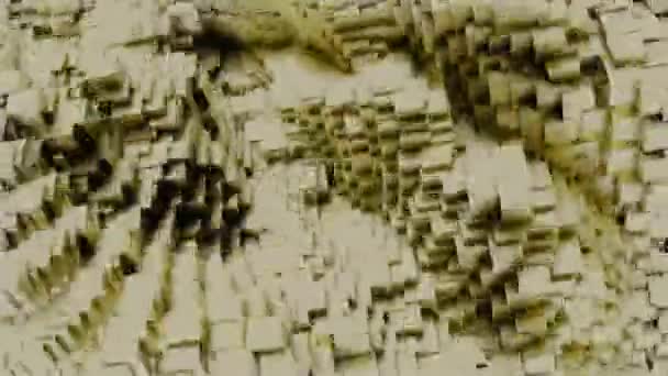 Partículas Cubo Fundo Abstrato Ondulando Rápida Textura Desenho Ondas Cúbicas — Vídeo de Stock