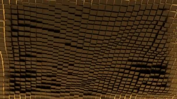 五彩缤纷的波浪般的平方表面运动 无缝的环路 正方形瓷砖上下纹理的移动 — 图库视频影像