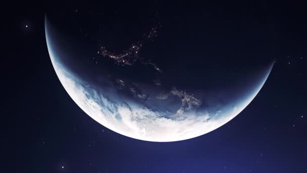 旋转的行星地球 地球随生命变化而快速旋转 地球的运动和转动 天文行星三维模型 — 图库视频影像