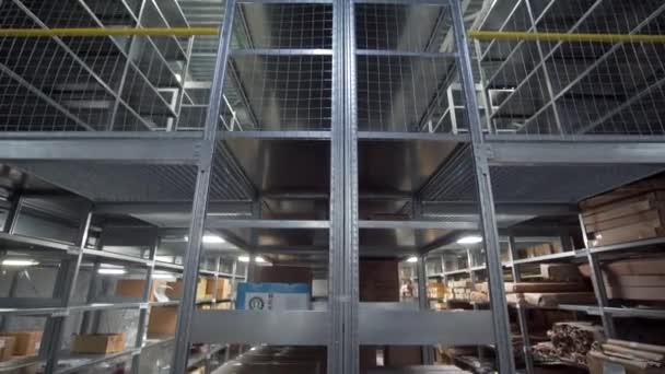 Warehouse Parcels Creative New Premises Storage Transportation Parcels Warehouse Lots — Stock Video