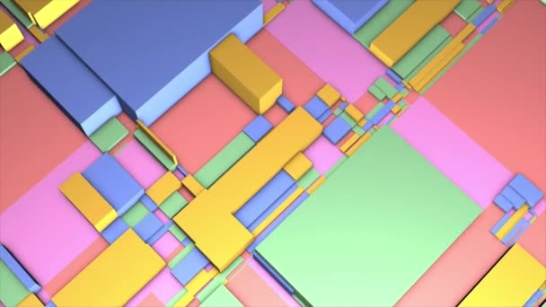 План Красочными Кубиками Движение Пространственные Искажения Трехмерном Плане Кубов Абстрактная — стоковое видео
