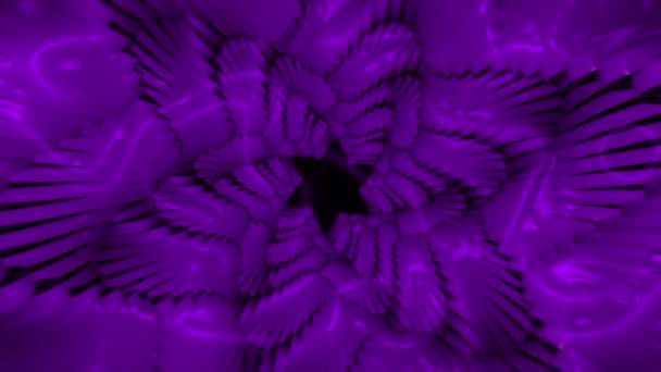 3D图层以恒星的形式运动 层呈螺旋状运动 中心为弯 星形螺旋形 有大量液体质感 具有催眠效果 — 图库视频影像
