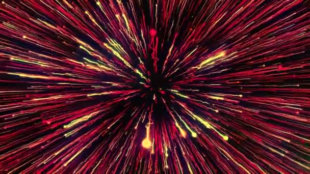 Barevný Ohňostroj Animace Černém Pozadí Pohyb Žluté Červené Explodující Ohňostroje — Stock video