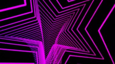 Yıldız şeklindeki çizgi tünelleri hareket ediyor. Tasarım. Siyah arka planda yıldız şeklinde güzel bir tünel. Tünel karanlık uzayda döngü hareketinde bir yıldızdır..