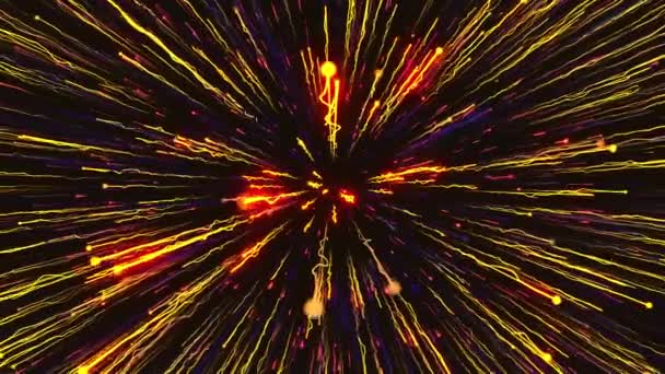 Animazione Fuochi Artificio Colorata Sfondo Nero Mozione Fuochi Artificio Gialli — Video Stock