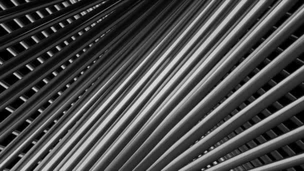 Abstract Monochrome Metalen Draad Lijnen Achtergrond Naadloze Lus Beweging Zwart — Stockvideo
